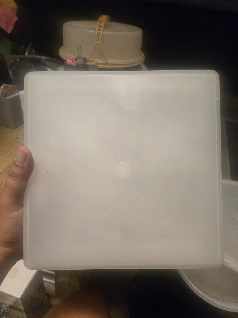 Tupperware Round Plastic Lid - Frosted White